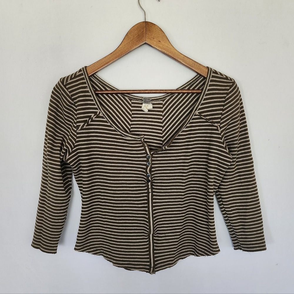 We The Free Striped Henley Size L